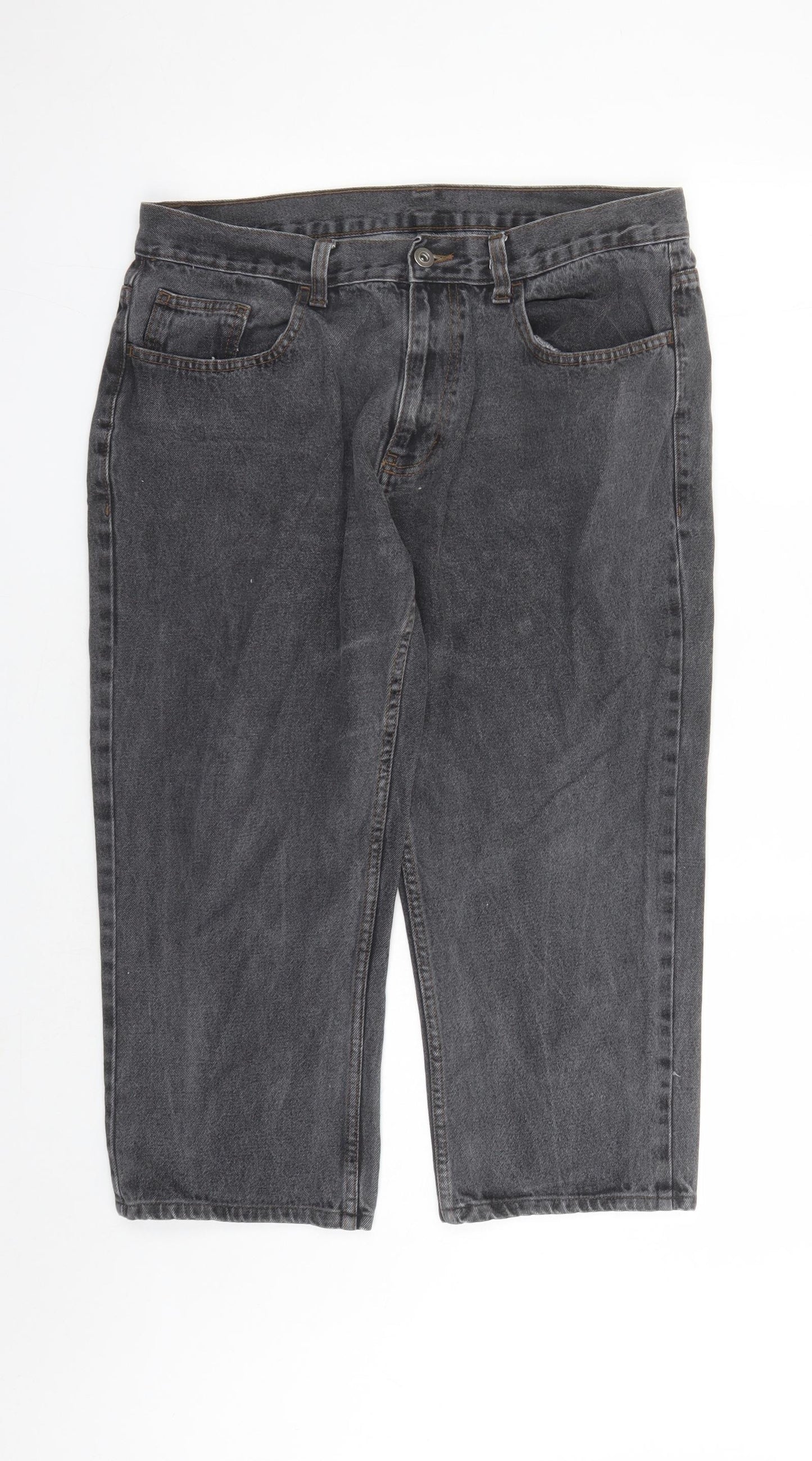 George Womens Grey Cotton Cropped Jeans Size 36 in L22 in Regular Zip - Pockets