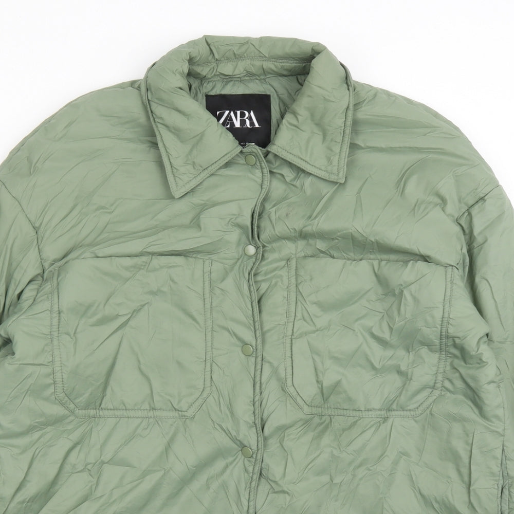 Zara Womens Green Jacket Size S Snap