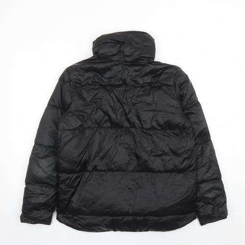 Mango Womens Black Quilted Coat Size M Zip - Pockets