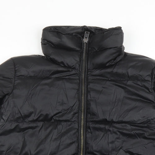 Mango Womens Black Quilted Coat Size M Zip - Pockets