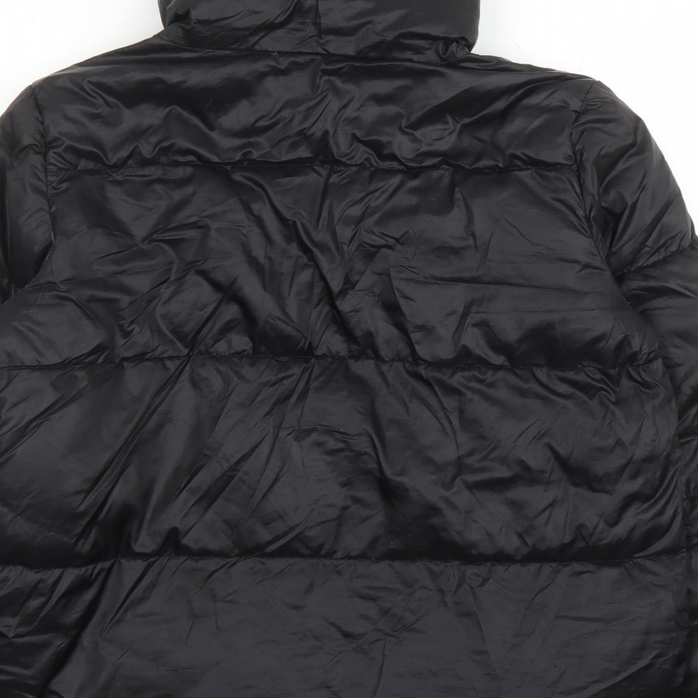 Mango Womens Black Quilted Coat Size M Zip - Pockets