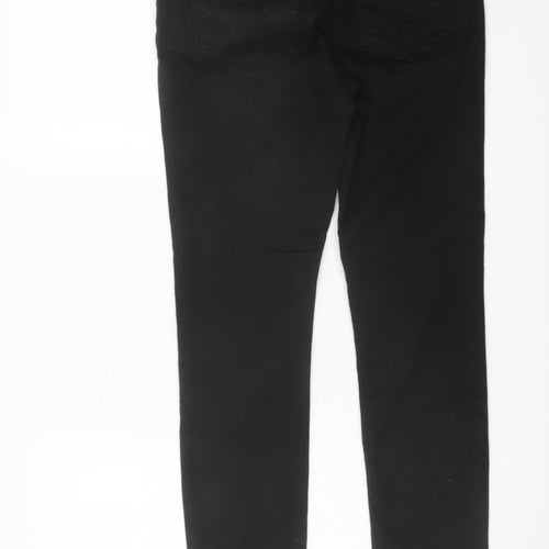 Marks and Spencer Womens Black Cotton Skinny Jeans Size 10 L27 in Regular Button