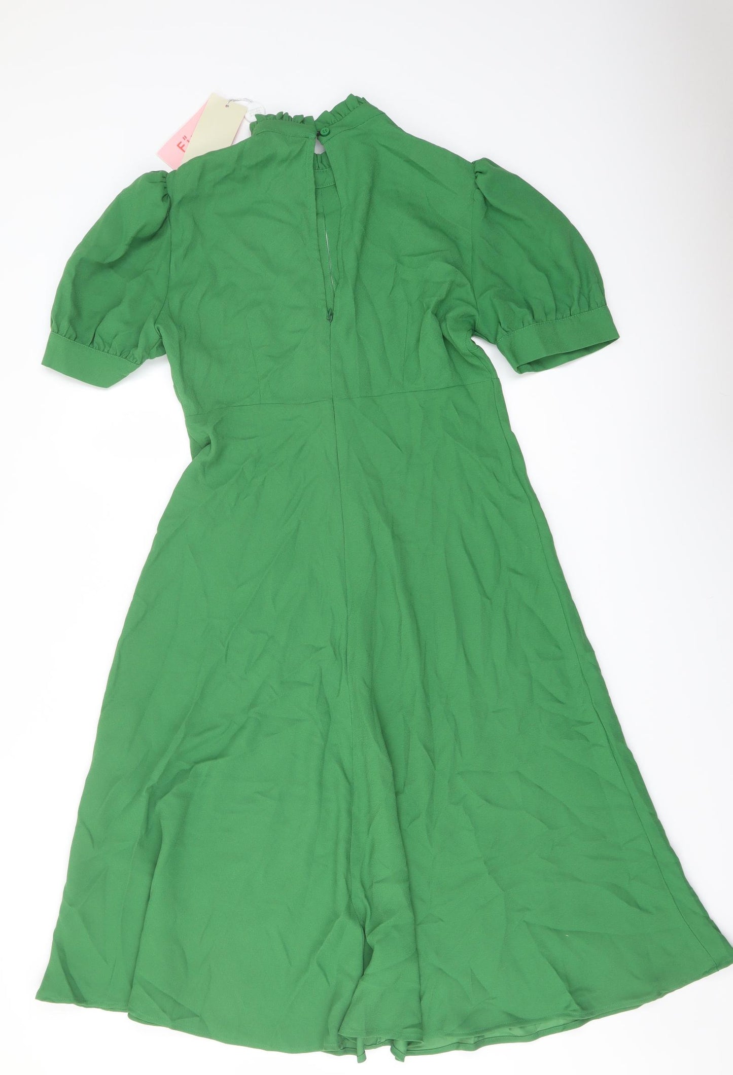 Finery Womens Green Polyester A-Line Size 10 Mock Neck Zip