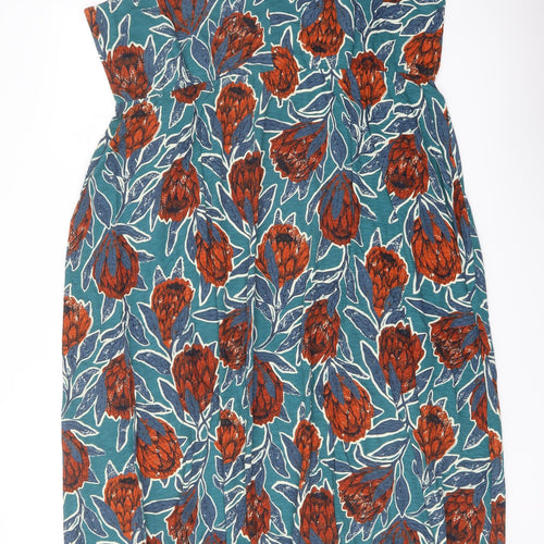 Seasalt Womens Multicoloured Floral Cotton A-Line Size 22 V-Neck Pullover