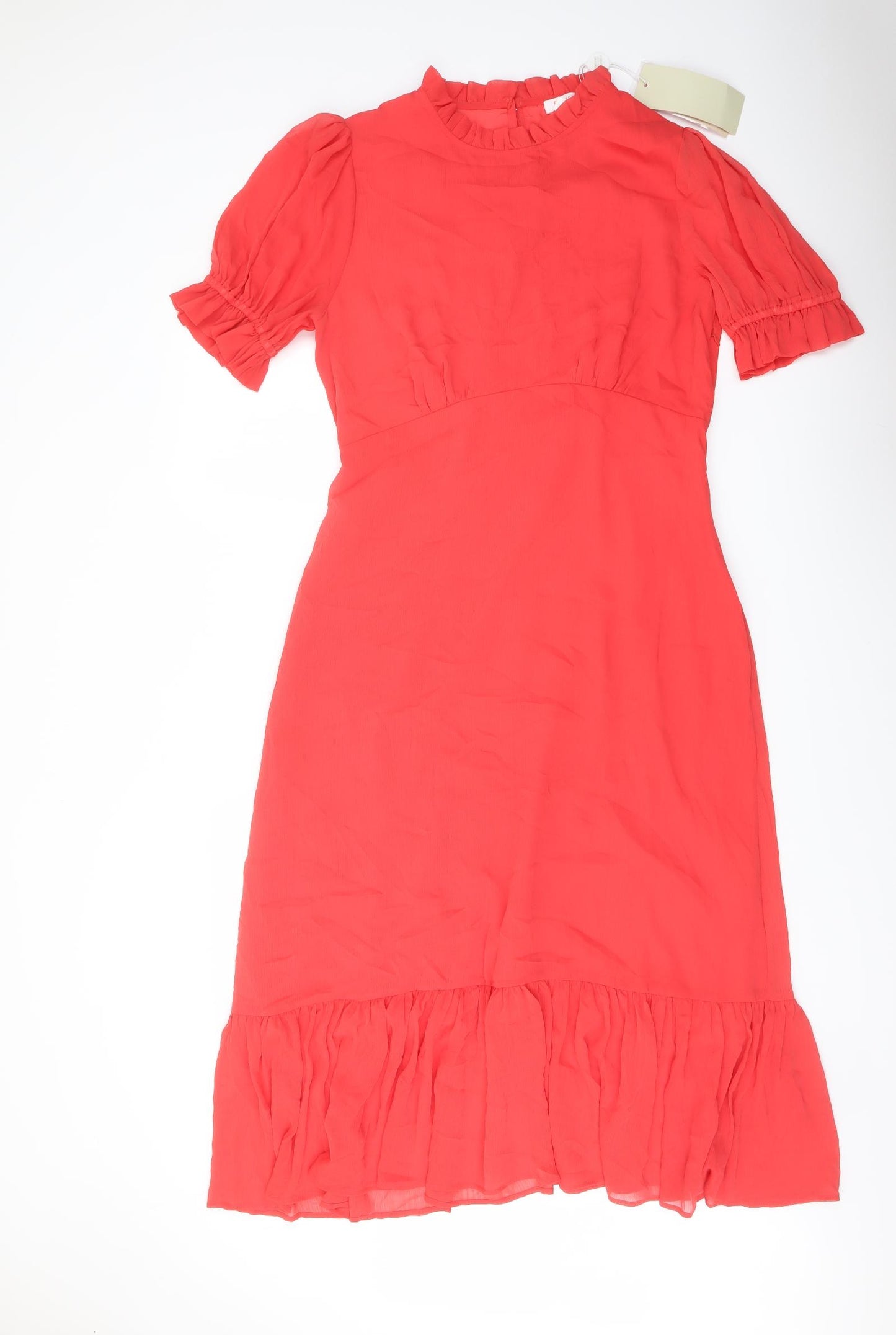 Finery Womens Red Polyester A-Line Size 16 Mock Neck Zip