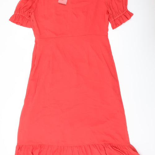 Finery Womens Red Polyester A-Line Size 16 Mock Neck Zip