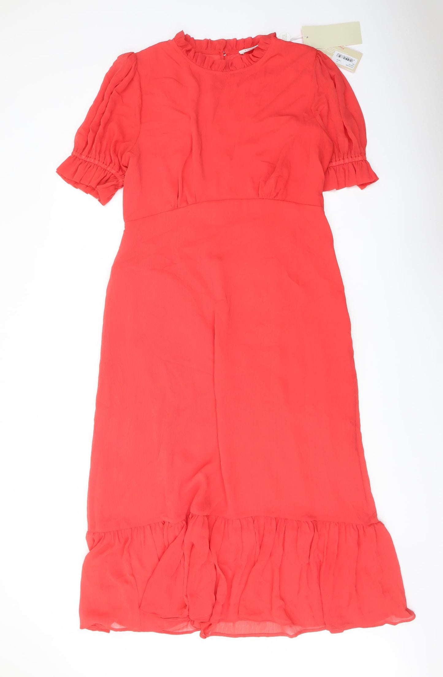 Finery Womens Red Polyester A-Line Size 16 Mock Neck Zip