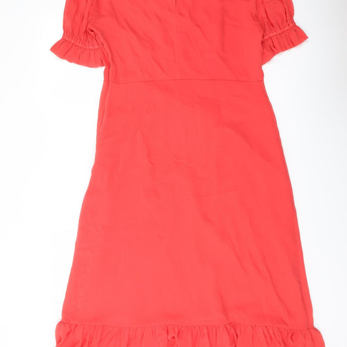 Finery Womens Red Polyester A-Line Size 16 Mock Neck Zip