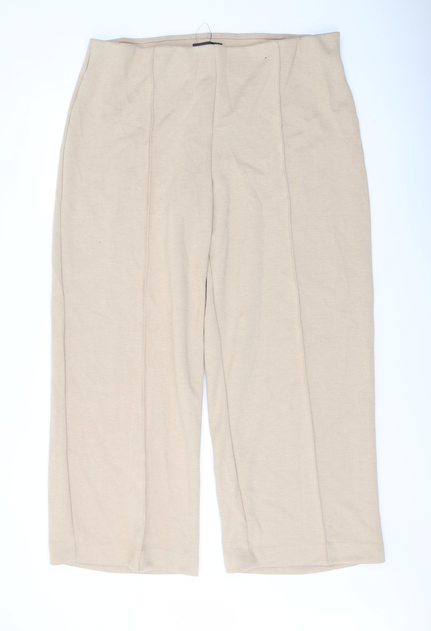 Marks and Spencer Womens Beige Polyester Trousers Size 20 L29 in Regular