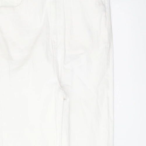 Marks and Spencer Womens White Cotton Skinny Jeans Size 10 L28 in Regular Button
