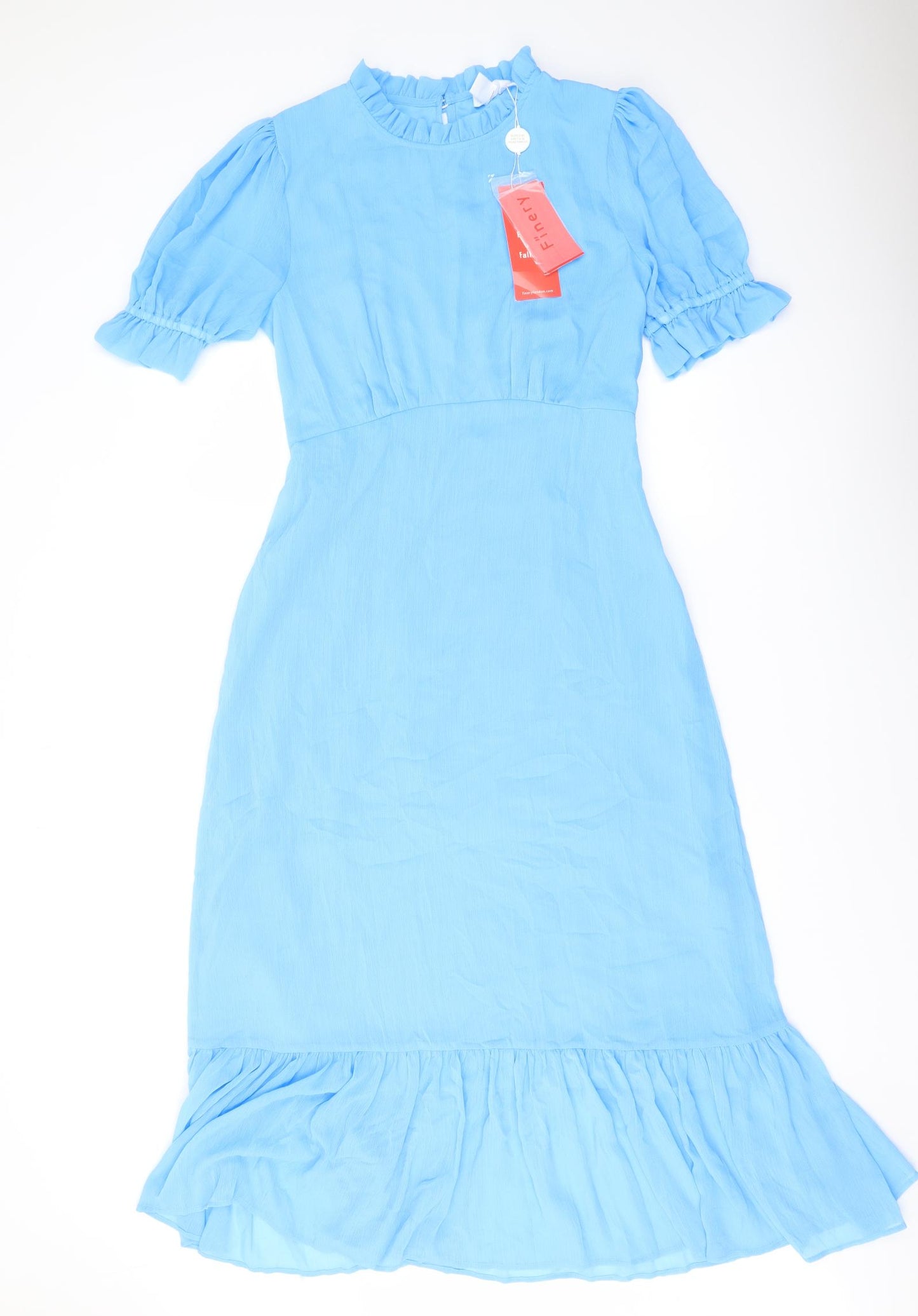 Finery Womens Blue Polyester A-Line Size 12 Mock Neck Zip