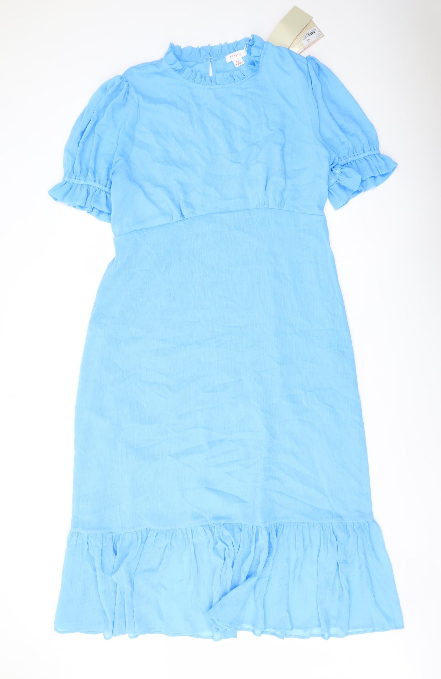 Finery Womens Blue Polyester A-Line Size 18 Mock Neck Zip