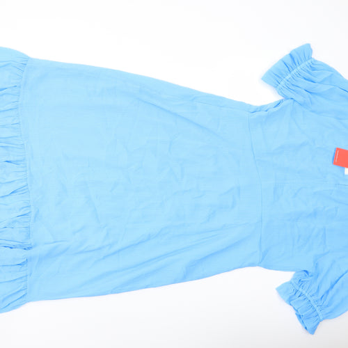 Finery Womens Blue Polyester A-Line Size 18 Mock Neck Zip