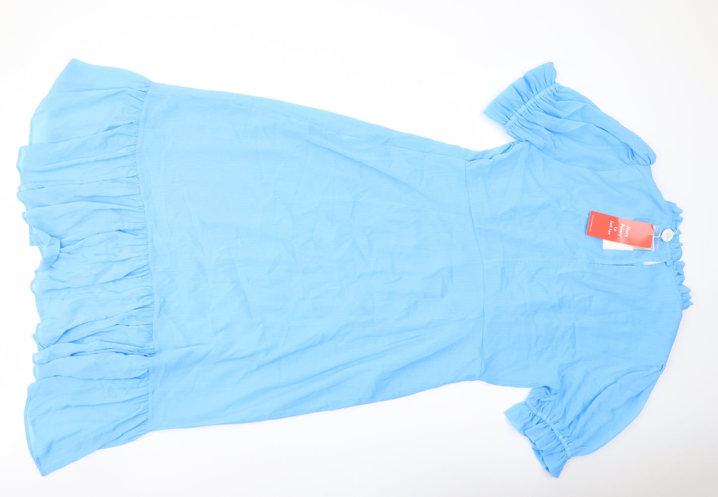 Finery Womens Blue Polyester A-Line Size 18 Mock Neck Zip