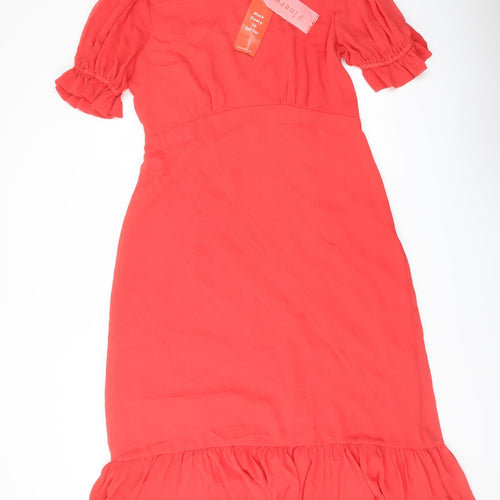 Finery Womens Red Polyester A-Line Size 16 Mock Neck Zip