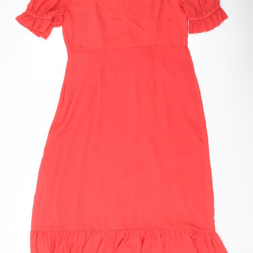 Finery Womens Red Polyester A-Line Size 16 Mock Neck Zip