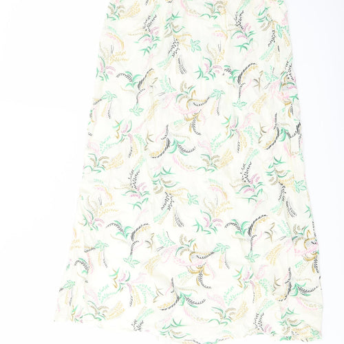 Marks and Spencer Womens Multicoloured Floral Viscose A-Line Skirt Size 6 Drawstring