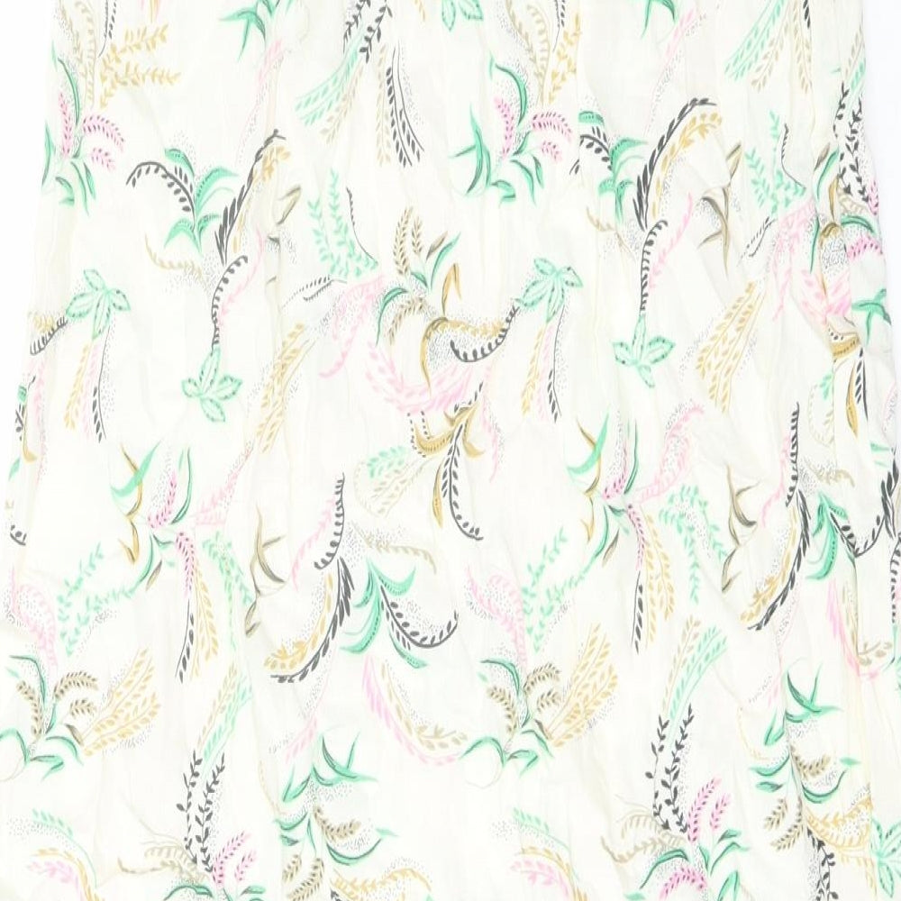 Marks and Spencer Womens Multicoloured Floral Viscose A-Line Skirt Size 6 Drawstring