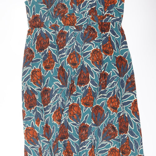 Seasalt Womens Multicoloured Floral Cotton A-Line Size 22 V-Neck Pullover