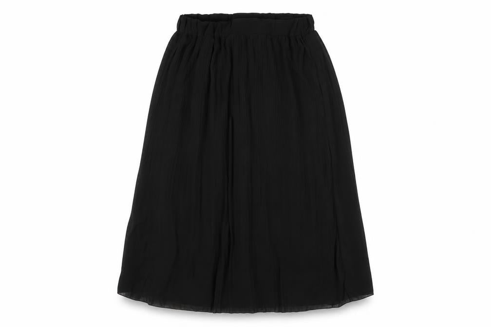 Sabrina Diamanti Womens Black Polyester Flare Skirt Size 2XL - Pleated Detail