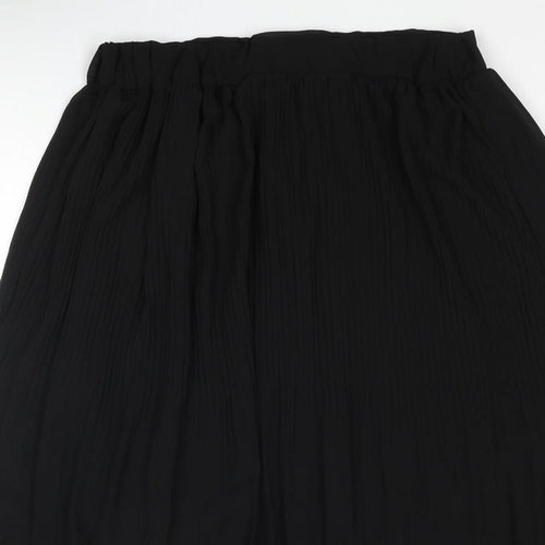 Sabrina Diamanti Womens Black Polyester Flare Skirt Size 2XL - Pleated Detail