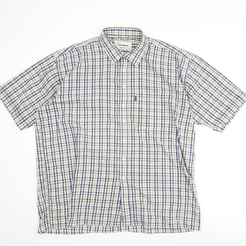 Champion Mens Multicoloured Check Cotton Button-Up Size 2XL Collared Button - Logo