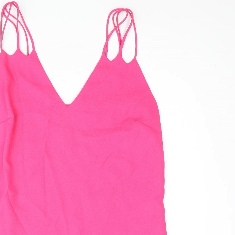 Coast Womens Pink Polyester Camisole Blouse Size 10 V-Neck