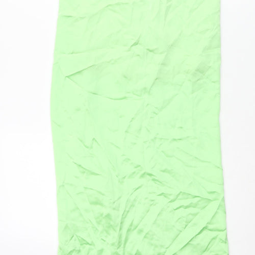 Zara Womens Green Polyester Maxi Skirt Size XS Zip - Wrap Style