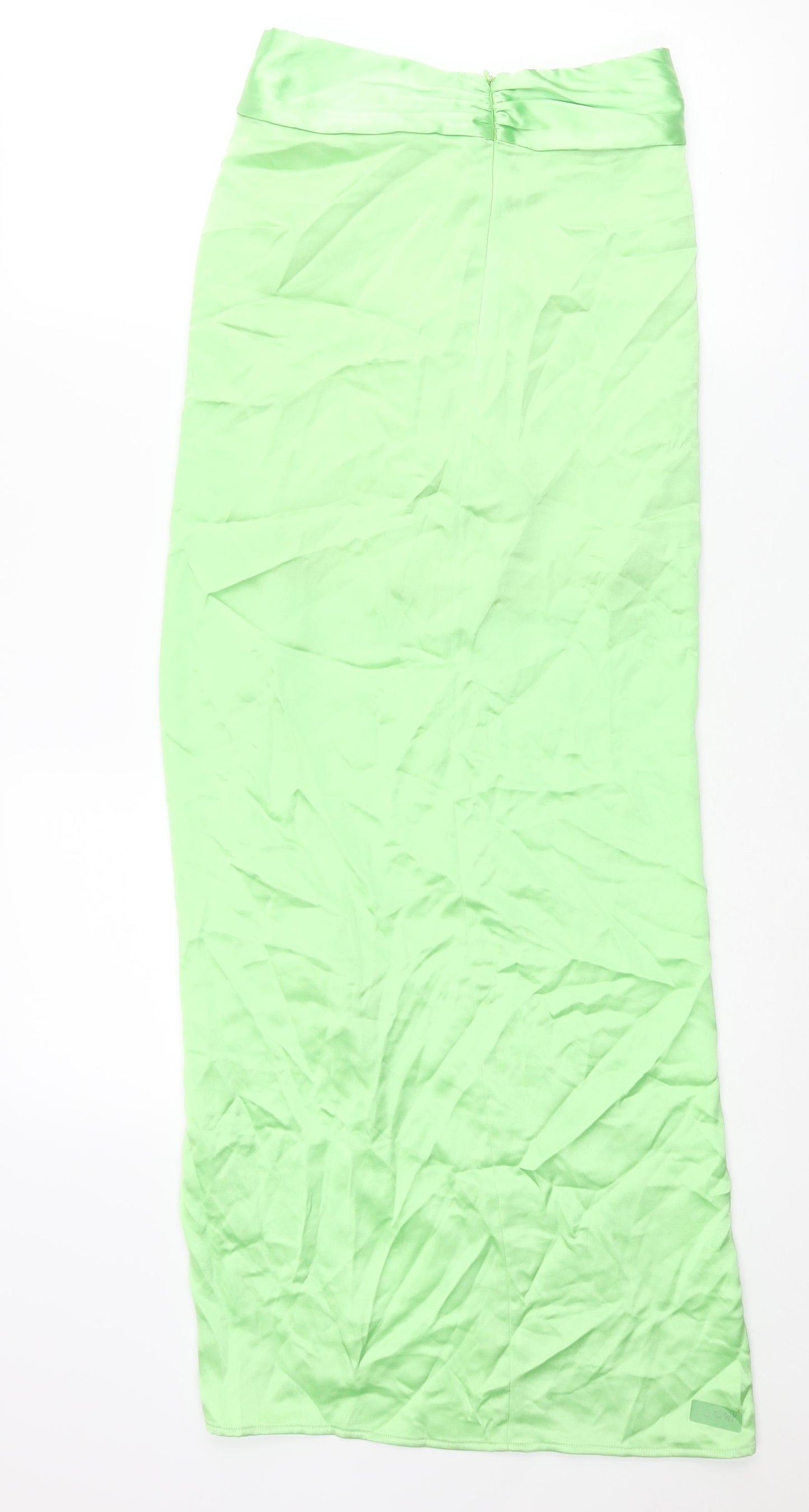 Zara Womens Green Polyester Maxi Skirt Size XS Zip - Wrap Style