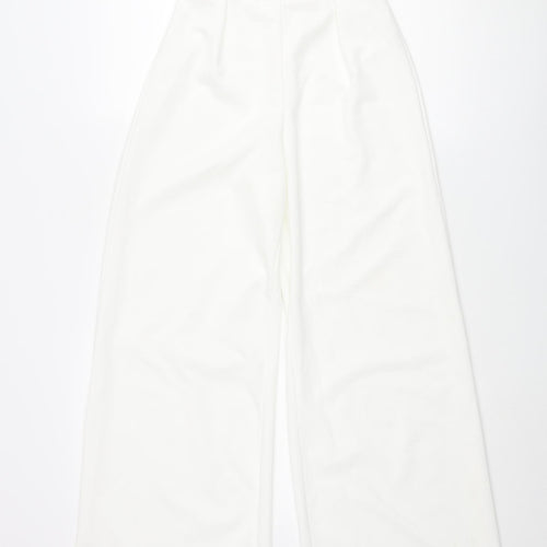 River Island Womens White Polyester Trousers Size 6 L29 in Regular