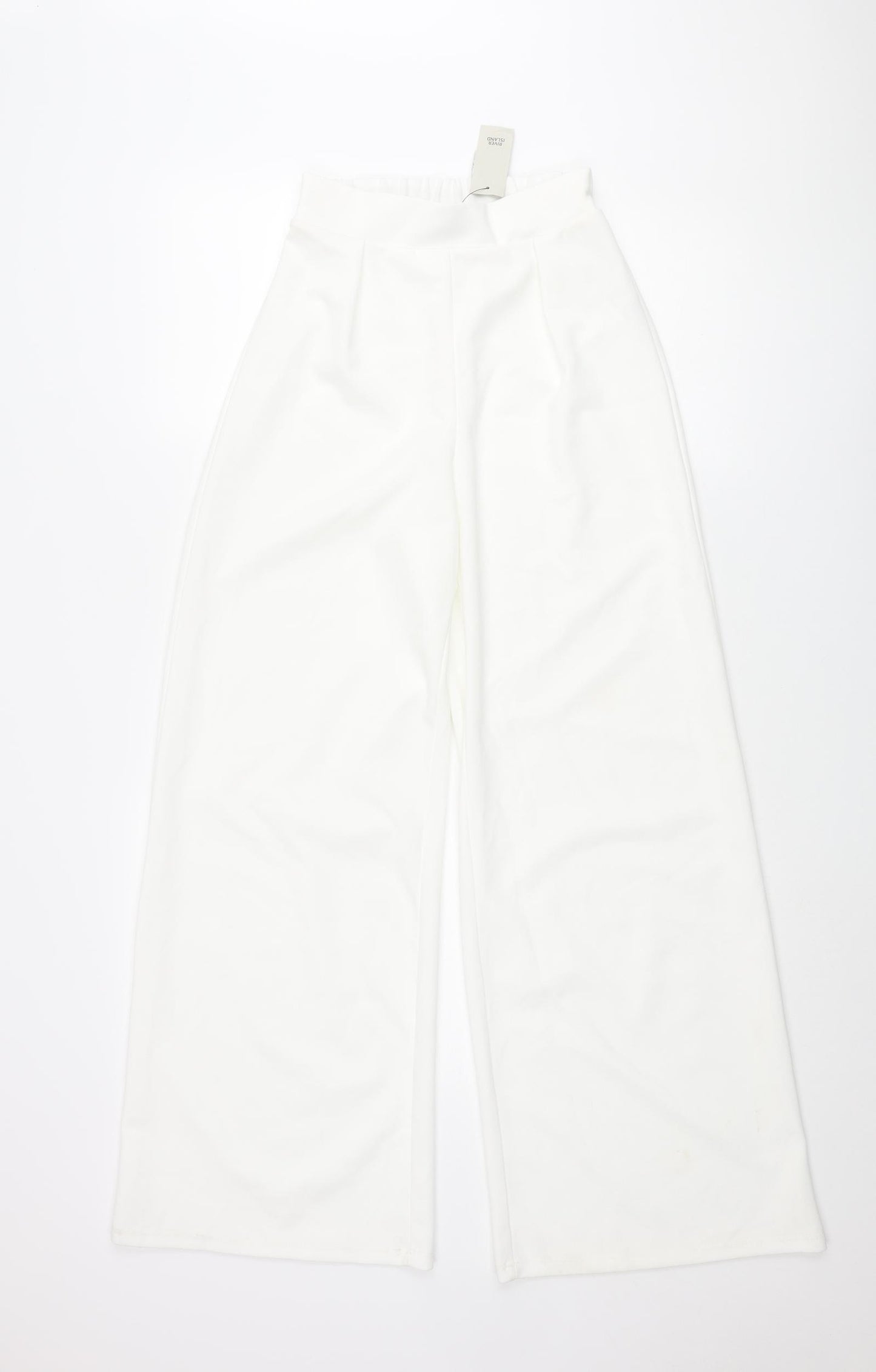 River Island Womens White Polyester Trousers Size 6 L29 in Regular