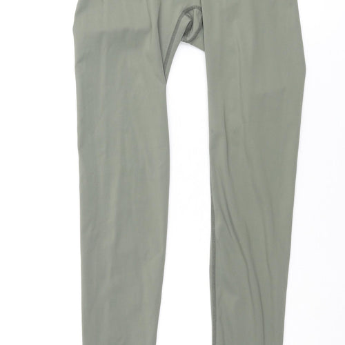 Misspap Womens Green Polyamide Cropped Leggings Size XS L27 in Regular Pullover - Logo