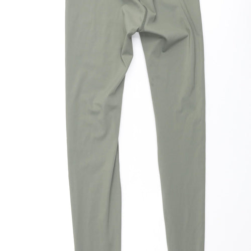 Misspap Womens Green Polyamide Cropped Leggings Size XS L27 in Regular Pullover - Logo
