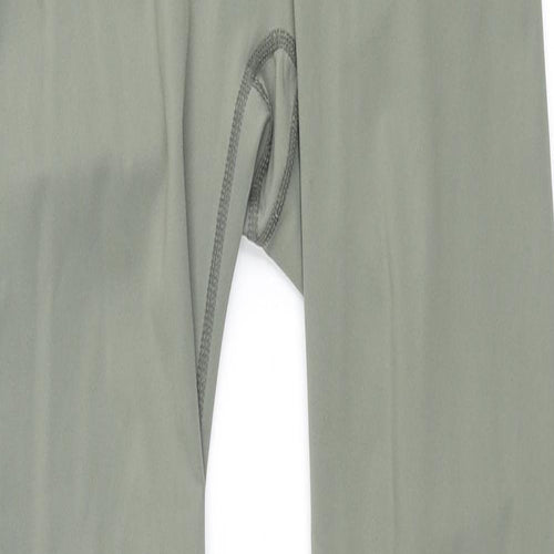Misspap Womens Green Polyamide Cropped Leggings Size XS L27 in Regular Pullover - Logo