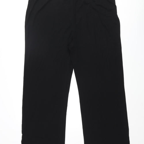 NEXT Womens Black Viscose Trousers Size 14 L28 in Regular Drawstring