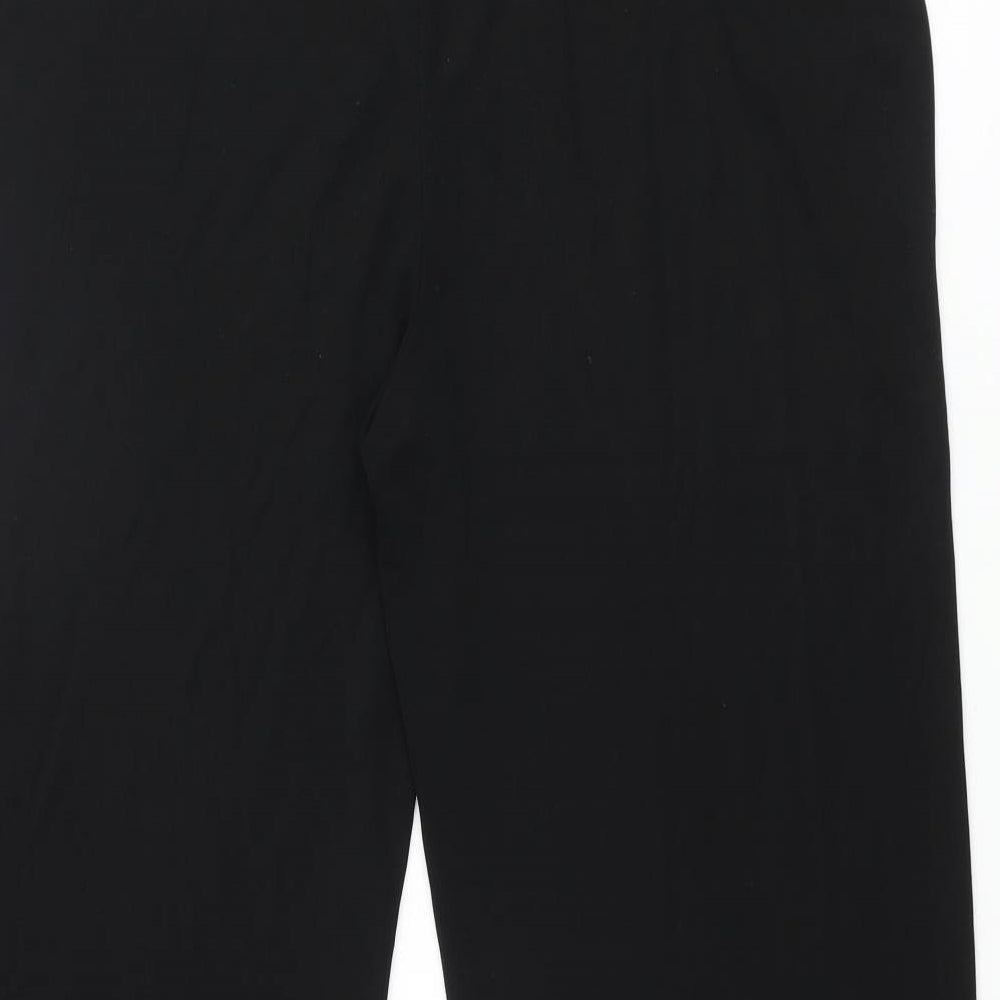 NEXT Womens Black Viscose Trousers Size 14 L28 in Regular Drawstring