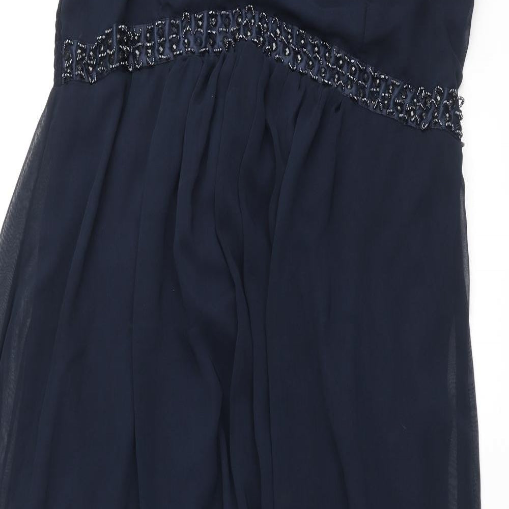 AX Paris Womens Blue Polyester Maxi Size 22 Square Neck Pullover - Sequin Detail