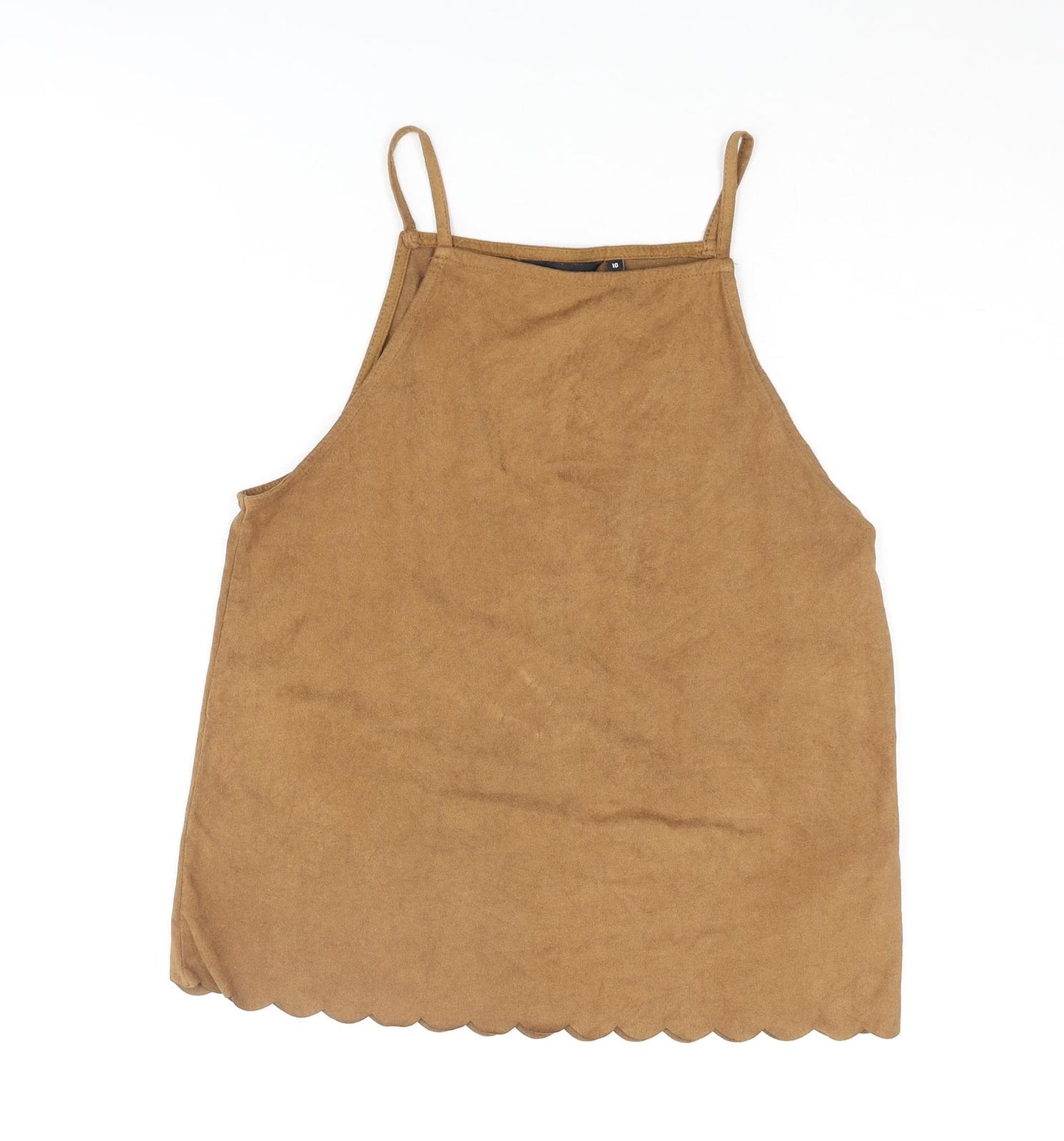 New Look Womens Brown Polyester Camisole Tank Size 10 Square Neck