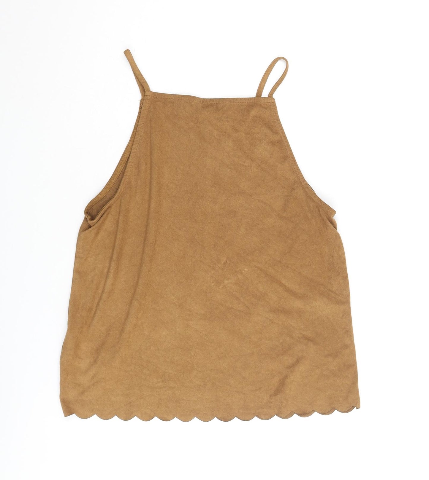 New Look Womens Brown Polyester Camisole Tank Size 10 Square Neck