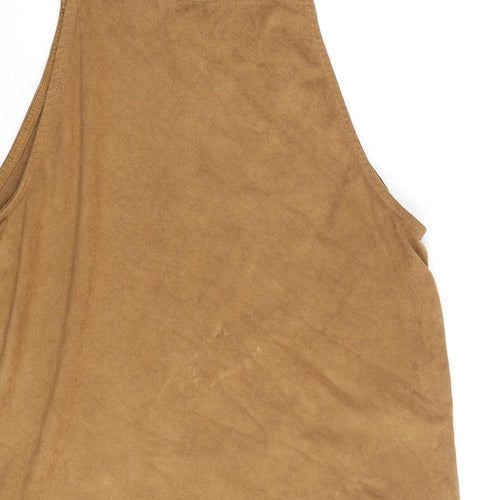New Look Womens Brown Polyester Camisole Tank Size 10 Square Neck