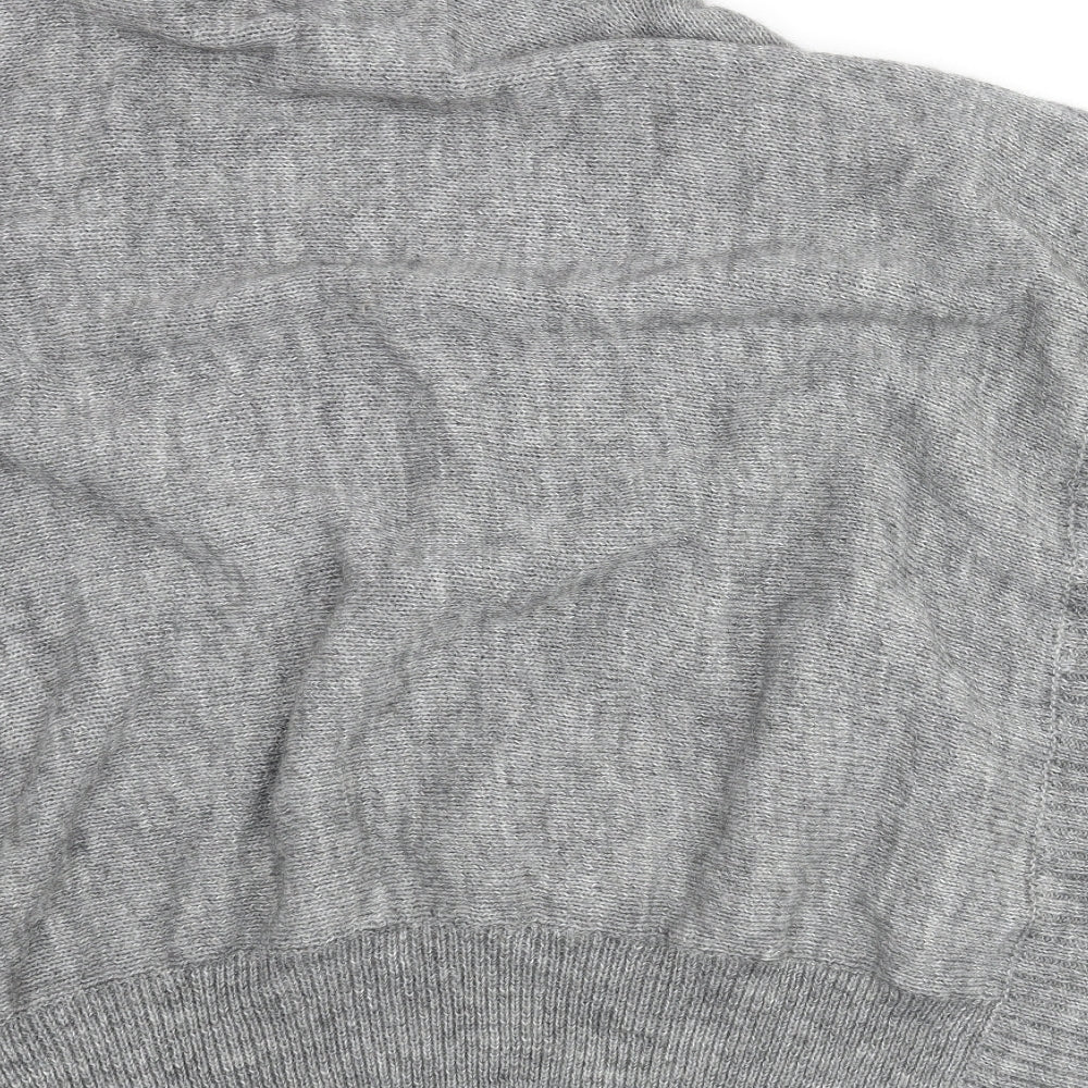 Joules Womens Grey Roll Neck Acrylic Pullover Jumper Size S - Button Closure Poncho Size S-M