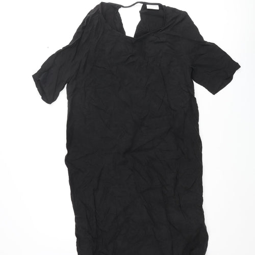 VILA Womens Black Cupro Shift Size XS Round Neck Pullover