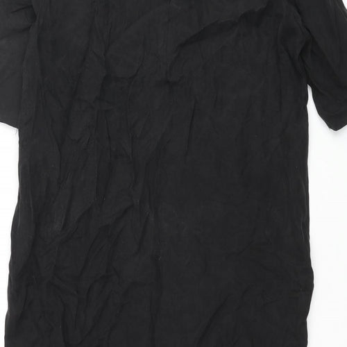 VILA Womens Black Cupro Shift Size XS Round Neck Pullover
