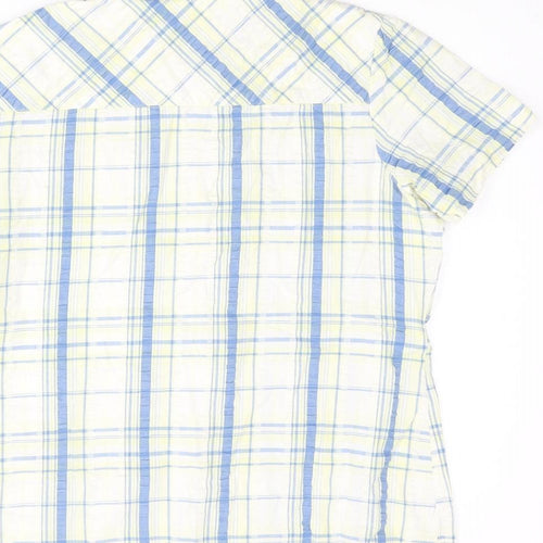 Cotton Traders Womens Yellow Check Cotton Basic Button-Up Size 16 Collared