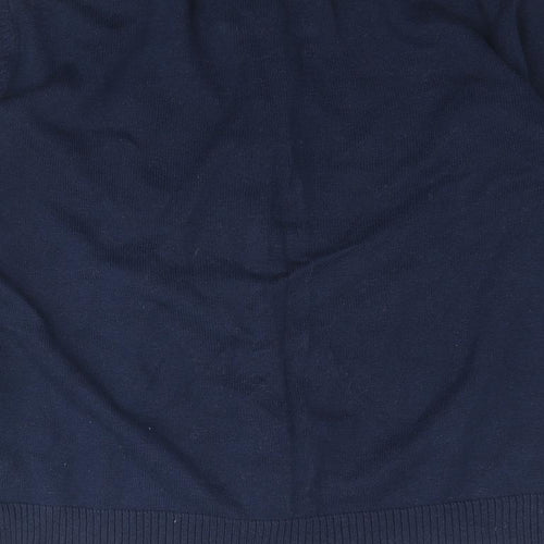 Kenar Womens Blue Round Neck Acrylic Cardigan Jumper Size 12 - Diamond Pattern