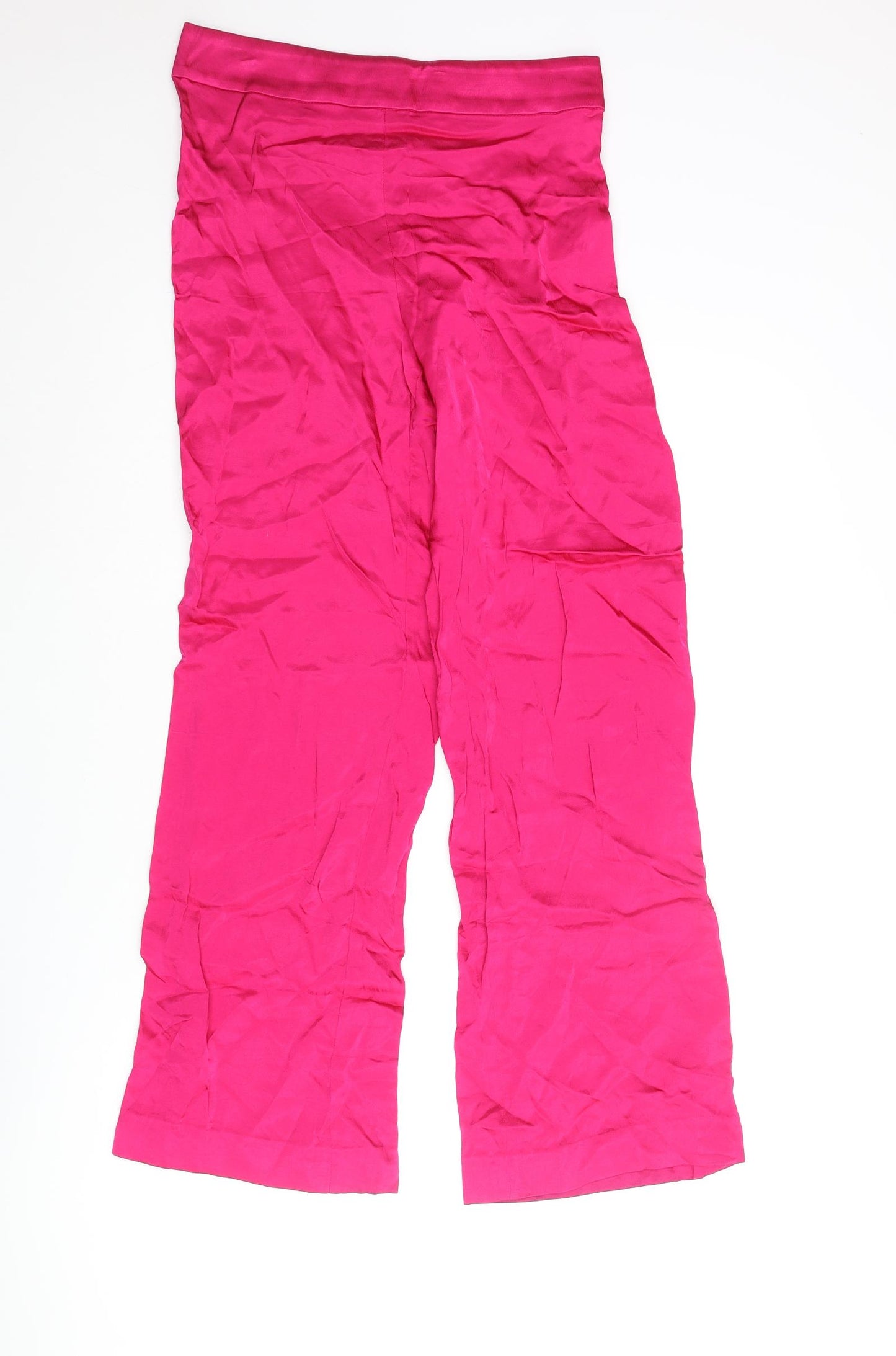 Zara Womens Pink Polyester Trousers Size S L29 in Regular Zip