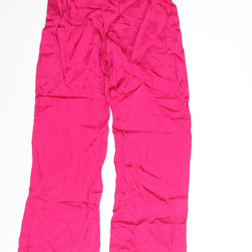 Zara Womens Pink Polyester Trousers Size S L29 in Regular Zip