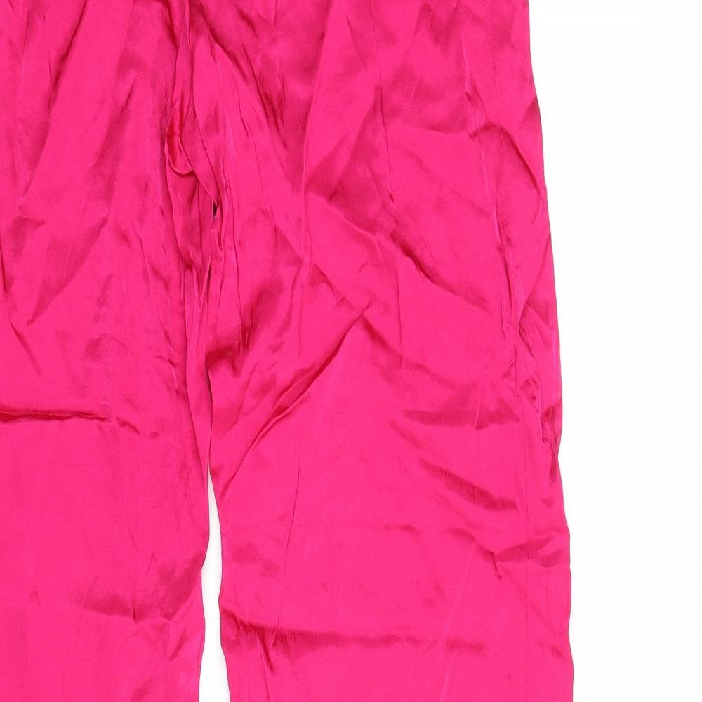 Zara Womens Pink Polyester Trousers Size S L29 in Regular Zip