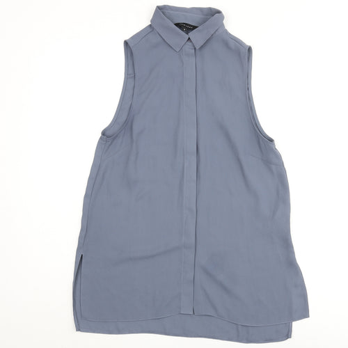 New Look Womens Blue Polyester Camisole Blouse Size 8 Collared