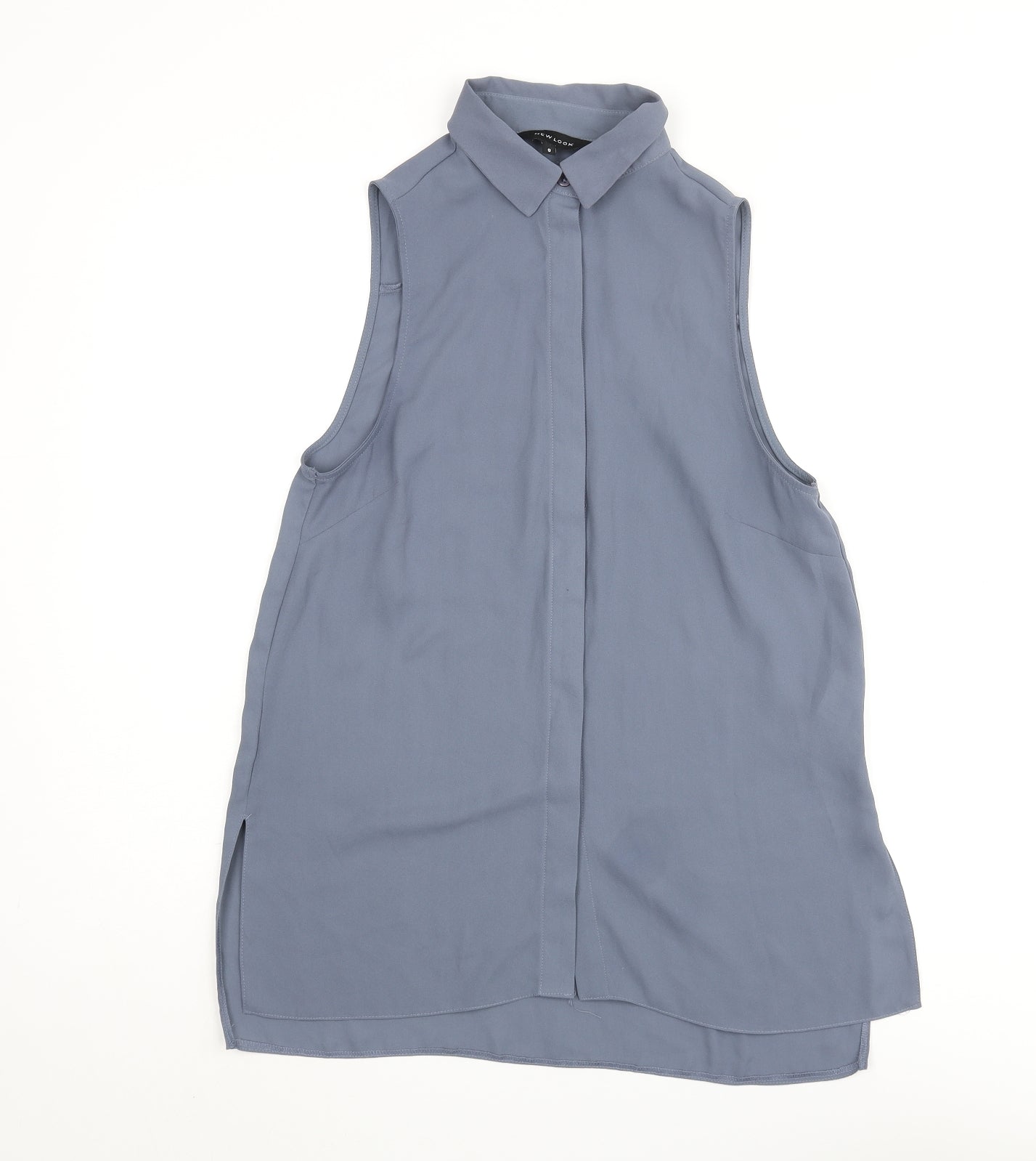 New Look Womens Blue Polyester Camisole Blouse Size 8 Collared